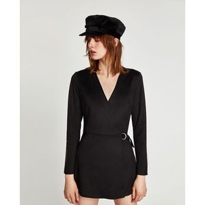 Zara Faux Suede Romper Dress
